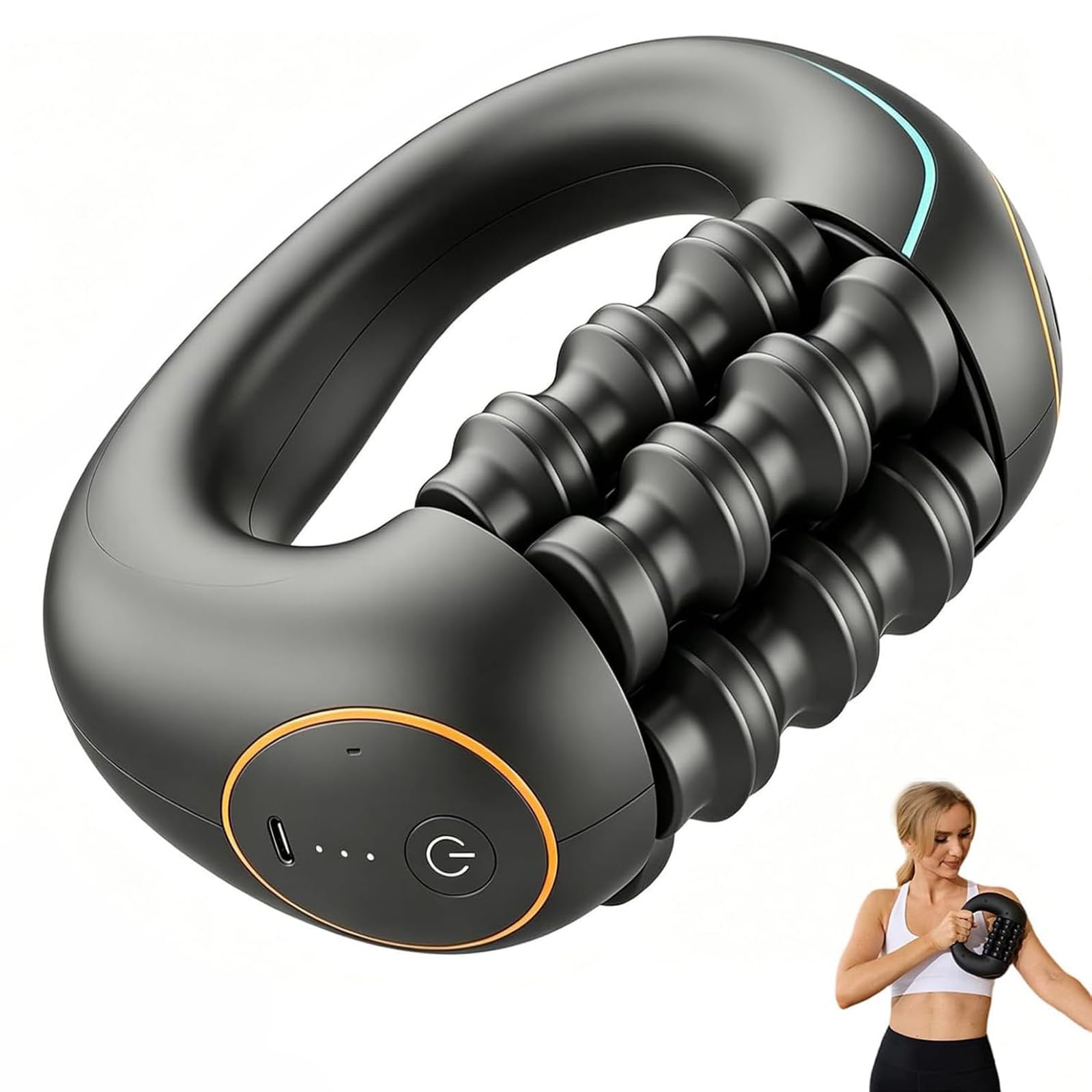 Marvixor Scult Roller, Design Bionico Intelligente a 6 Aste, Massaggiatore Elettrico a Rullo Manuale,3 Velocità, Powered Rolling Massager per Gambe, Schiena, Spalle
