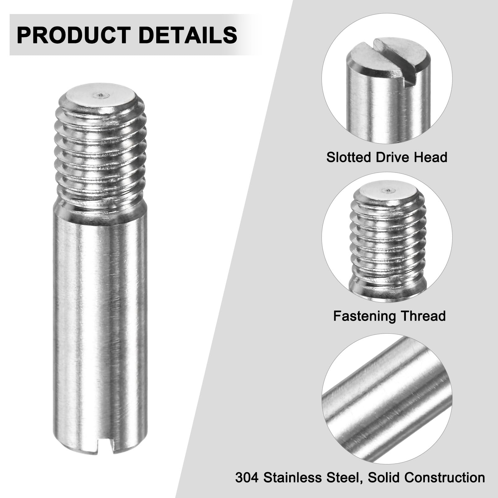 M METERXITY 20-Pack M10 x 40mm Slotted Cylindrical Pin Dowel - Image 2