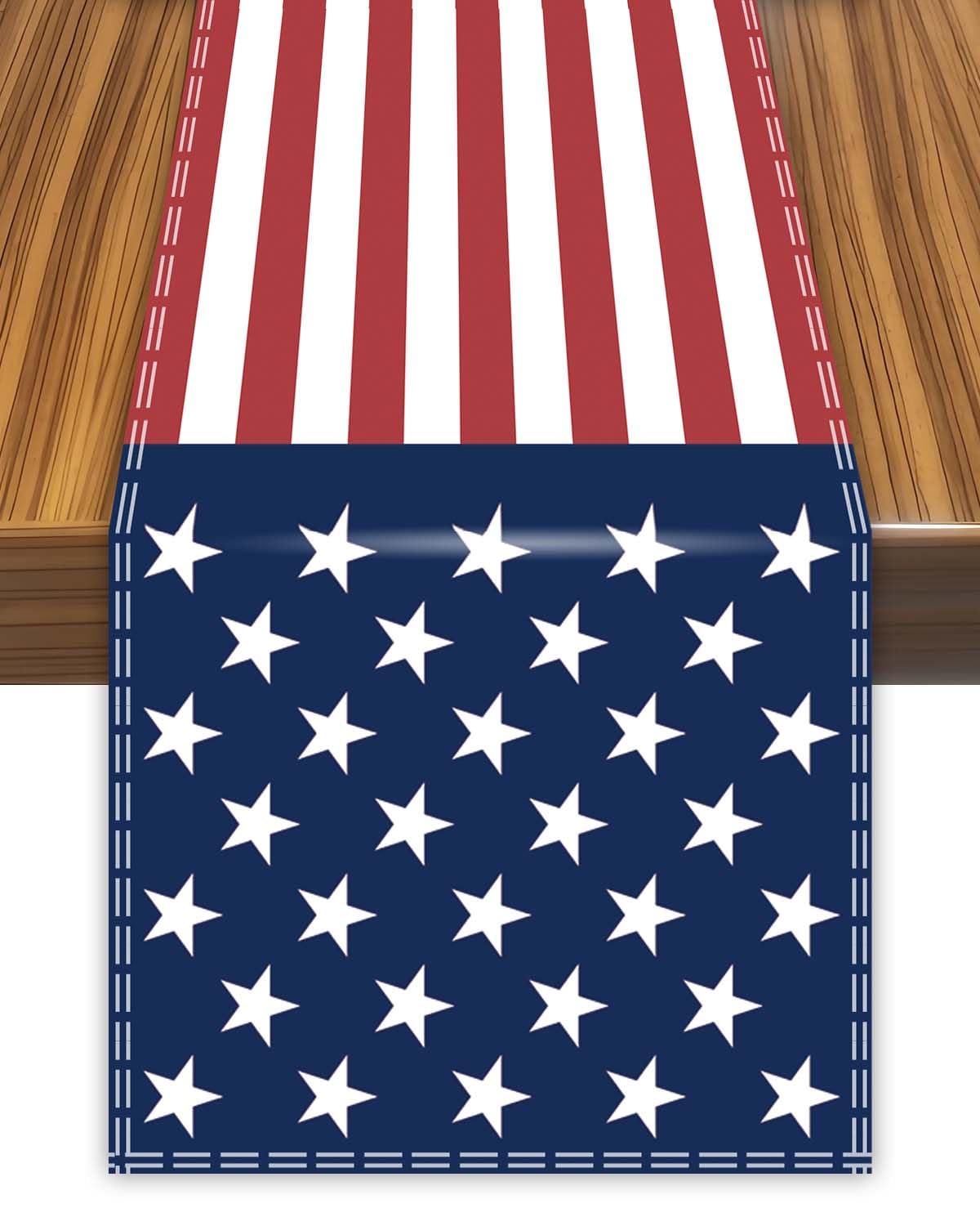 USA American Table Runner,United States America Flag Tablecolth for Dining Home Decor