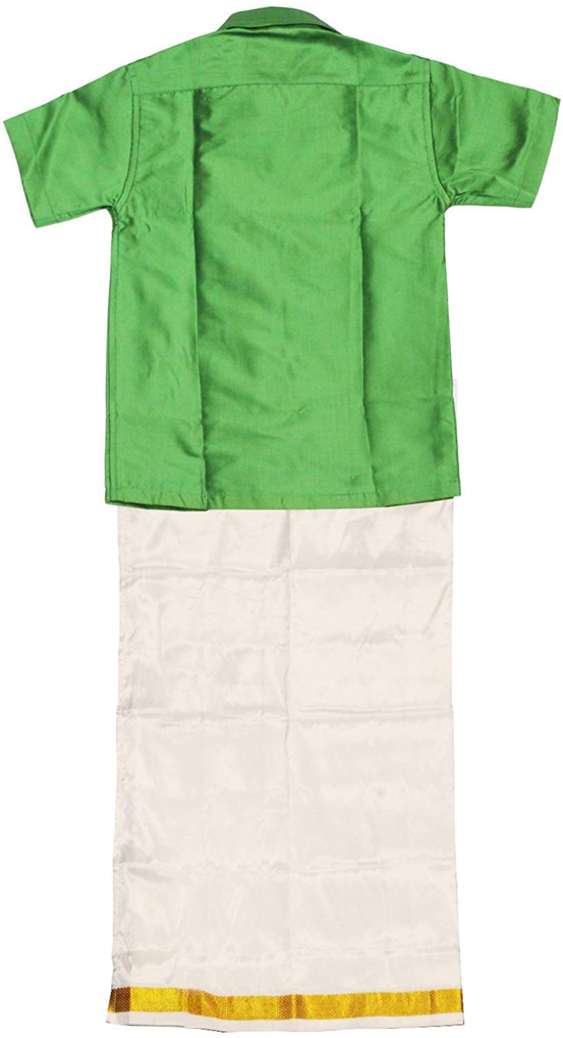 SJS King Boy's Shirt/Genxt Dhoti Regular Fit (Dark Parrot Green, 3-6 Months) - Image 4 thumbnail
