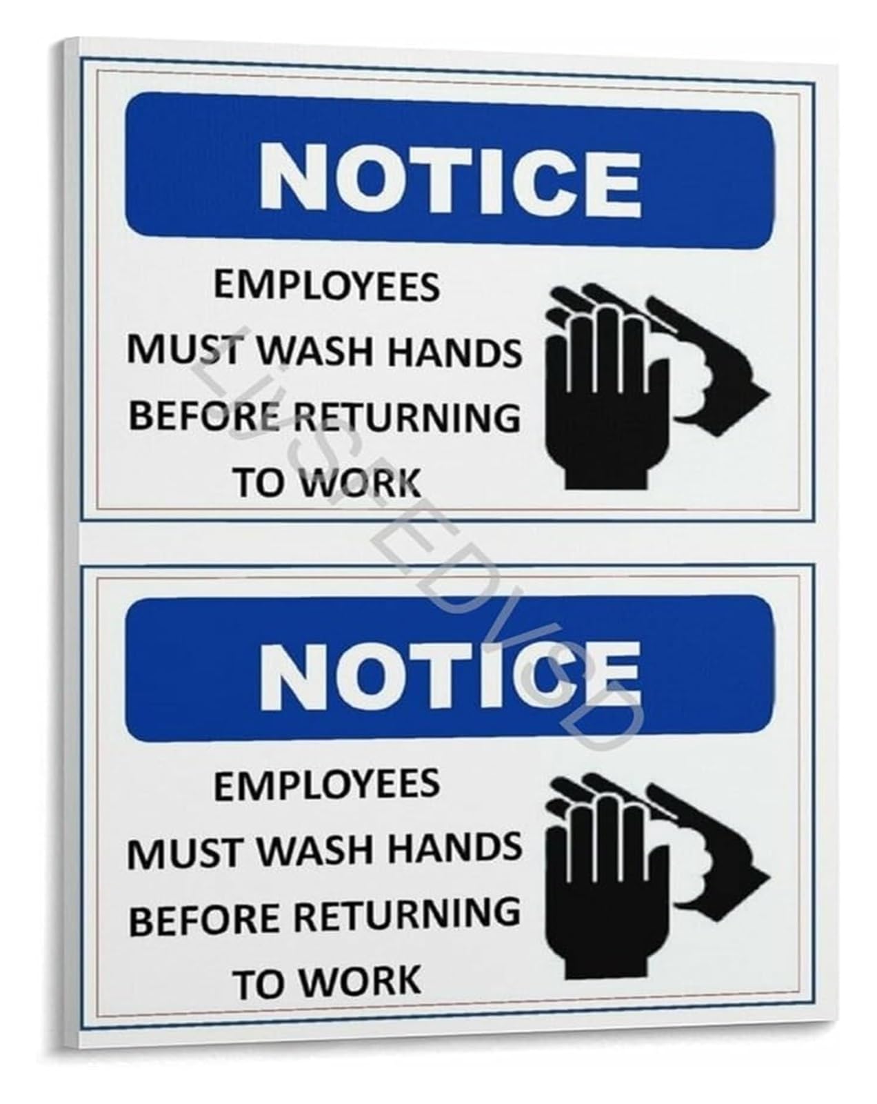 EKFBQBGW Food Hand Washing Guide Poster Required Steps For Employees Health Department Notice Wall Sign Unframed,16x24inch(40x60cm)