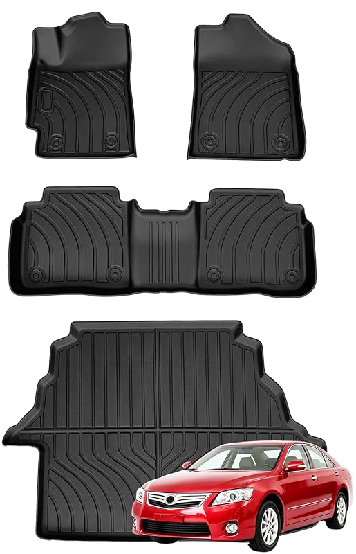 Tapetes automotivos e revestimento para porta-malas em TPE compatíveis com Toyota Camry 2007–2011 a gasolina, conjunto
