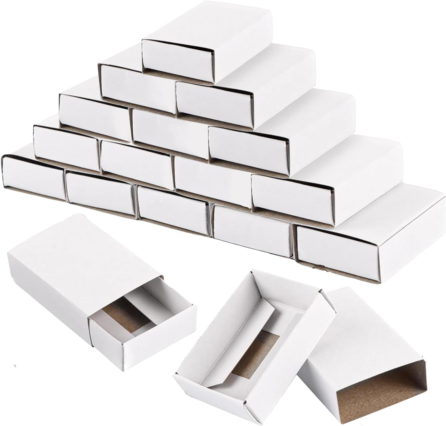 QYDMIN 200 scatole vuote fiammiferi, 5 x 3,5 x 1,5 cm, confezione regalo bianca, confezioni regalo fai da te, confezioni, regali, pittura, gioielli, snack (montaggio