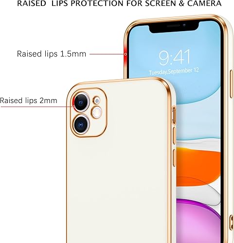 Miniatura 2 de Telaso Funda compatible con iPhone 11, iPhone 11 con soporte separado en forma de corazón de amor, soporte de soporte de TPU suave chapado en TPU