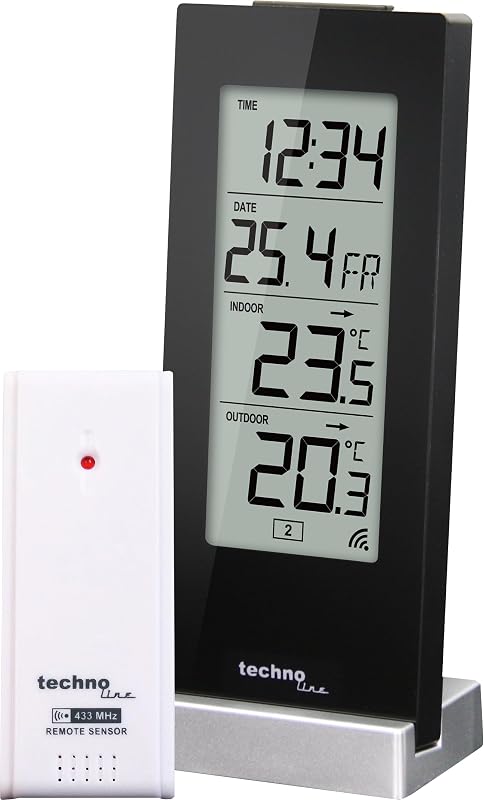 Technoline WS9767 Temperaturstation inklusive Außensender, Innenteperaturanzeige, Außentemperaturanzeige