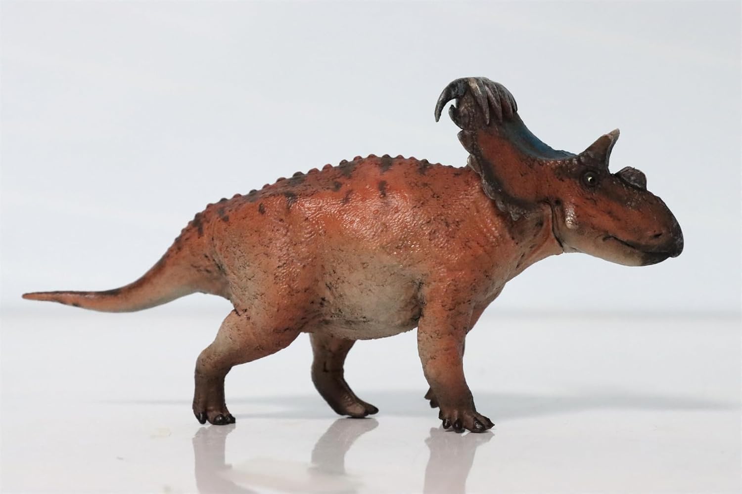 1:35 Scale Kosmoceratops Model PVC Animal Figure Dinosaur Collection Realistic Decoration Gift for Adult (Red with Box)