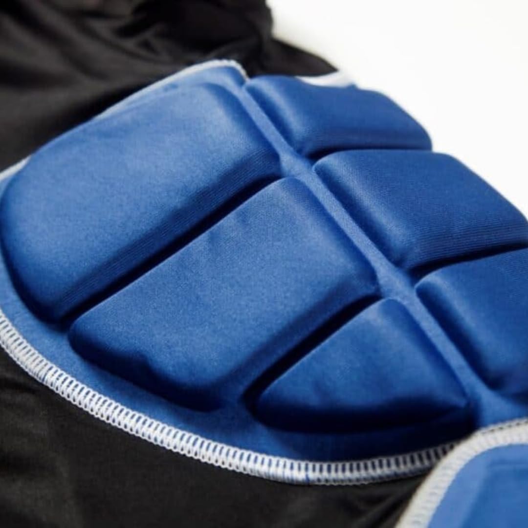 Épaulière de Rugby Professionnelle pour Hommes - Modèle Vulcano Bleu/Noir – Protection de Rugby Rembourrée - Catégories Masculines