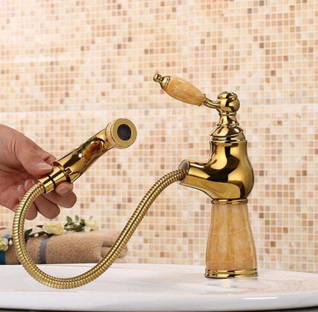 Kitchen faucet stainless steel sink faucet High-grade Titanium European-style Biological Hack Basin Pull Faucet Hot And Cold Wash Basin Copper Single Hole Faucet Toilet washs face bibcock family use