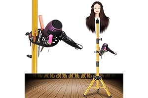 Wig Stand Tripod: Adjustable Salon-Grade Mount with a Sturdy Build and Assisted Height Adjustment
