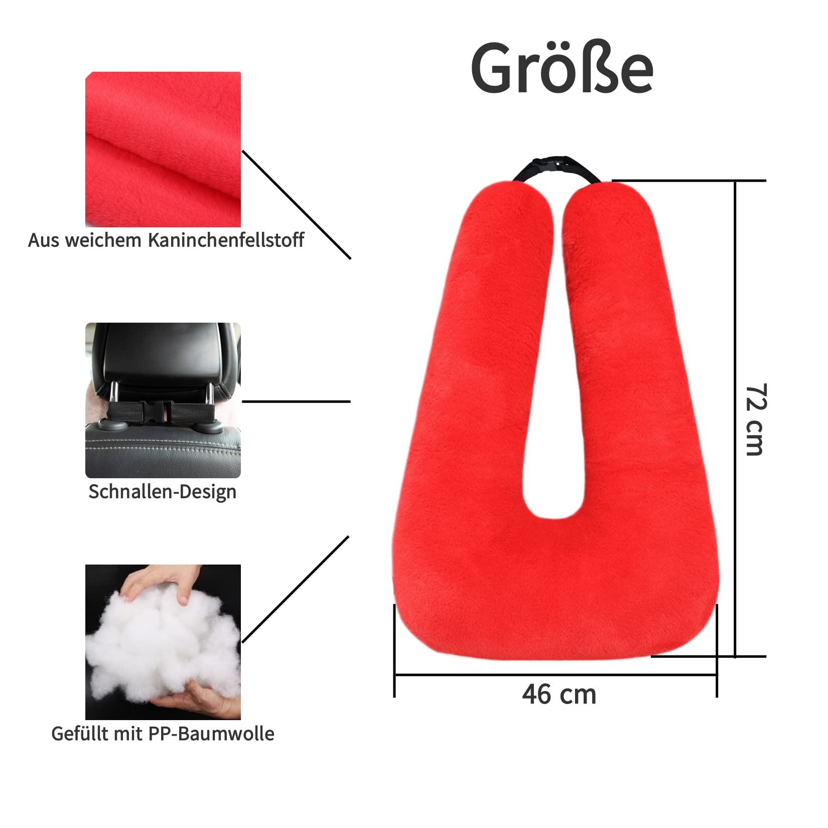 FHSGGP Coussin de voyage pour enfants,Utilisation pour siège arrière dans la voiture,Ceinture de sécurité,Coussin de sécurité pour dormir dans la voiture,Coussin de voyage pour enfants
