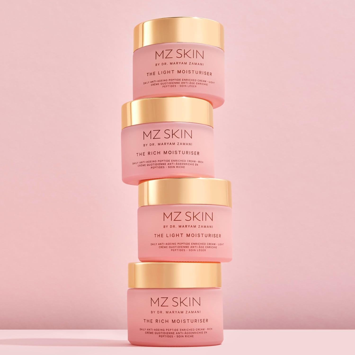 MZ SKIN The Light Moisturiser 1.69 fl oz | Hydrating Anti-Aging Face Cream with Hyaluronic Acid, Bio-Identical Collagen & Peptides | Oil-Free Feel, Firms & Brightens