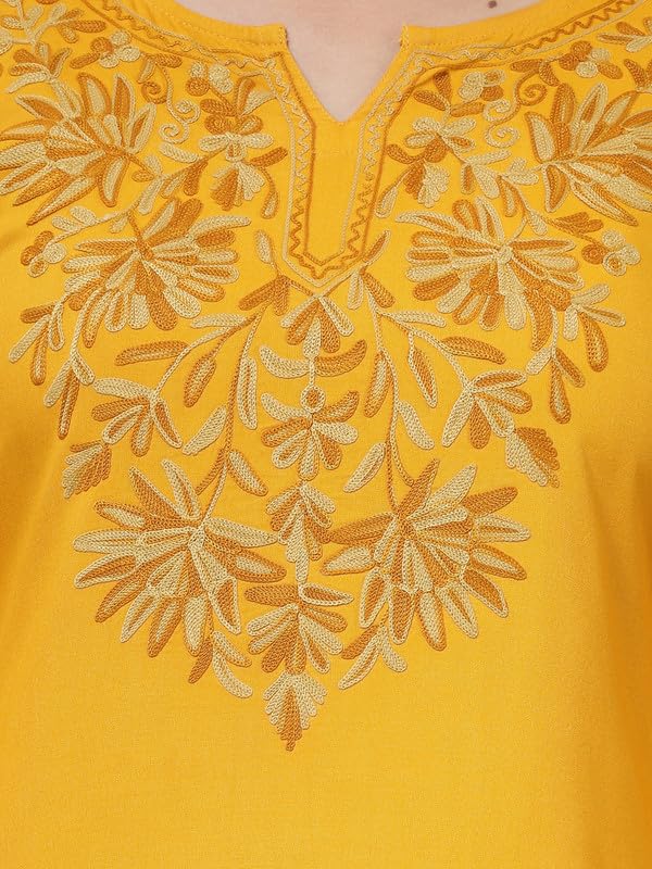 Image of QAZMI Women's Fiza Kashmiri A-Line Short Kurti