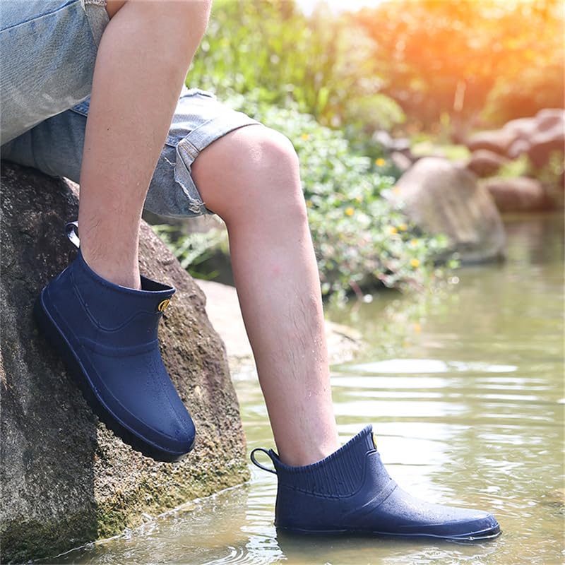 CHUUMEE Fashion Men's Rain Boots Men's Short Tube Non-slip Waterproof Shoes Low Top Overshoes Kitchen Fishing Rubber Shoes3