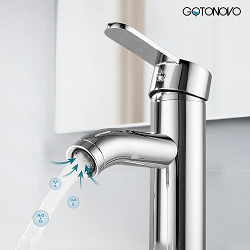 Miniatura 7 de Vessek - Grifo para lavabo de baño, cromado pulido, monomando, grifo para lavabo de diseño moderno, comercial