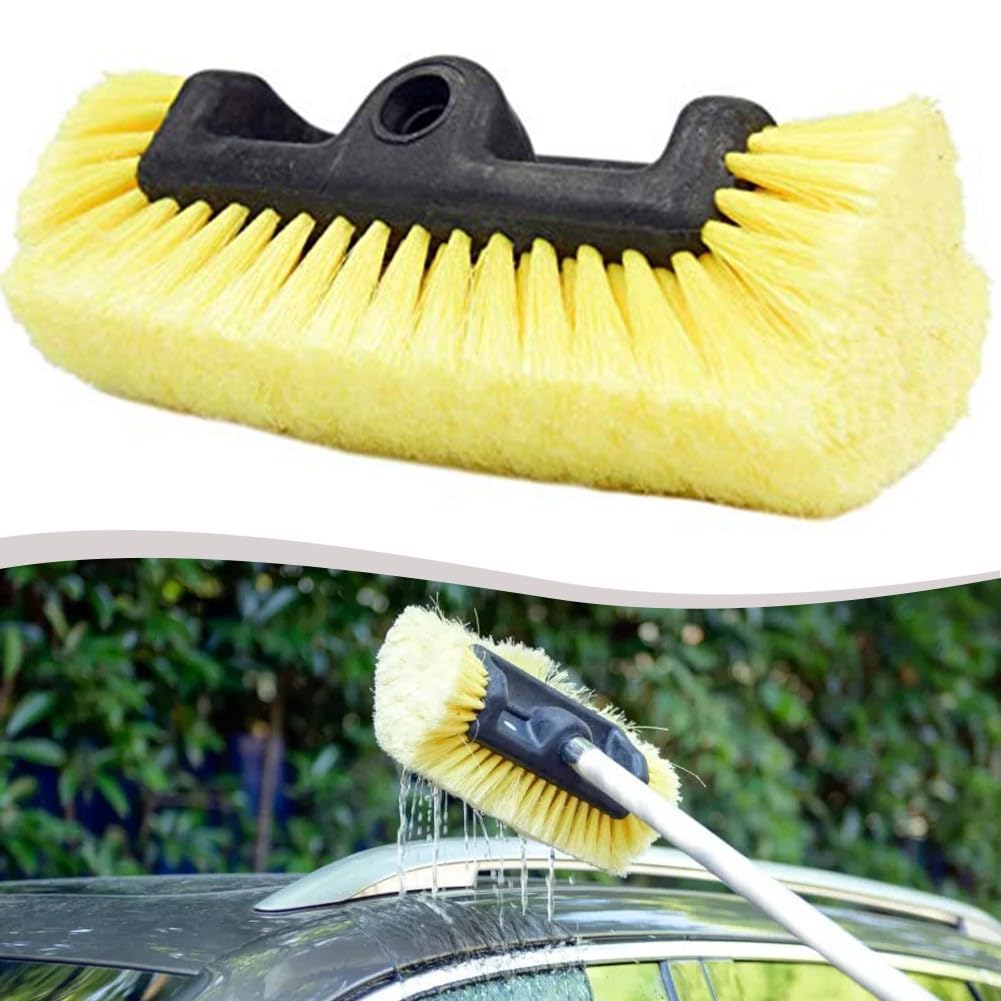 Brosse Lavage Auto 25,4 Cm - Poils Doufs - Compatible Manche Fileté ACME 86,4 Cm - Pour Voiture, Camping-car, Bateau - Nettoyage Extérieur