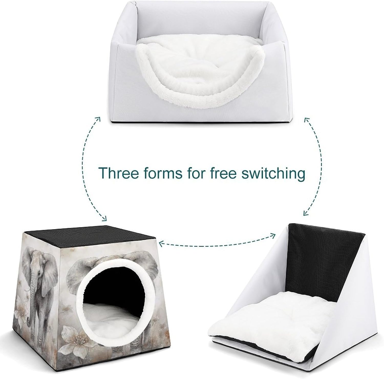 Stylish and Durable Small Pet Beds, Animals Cute Elephant Printing and Pet Tents are Perfect for Pet Play