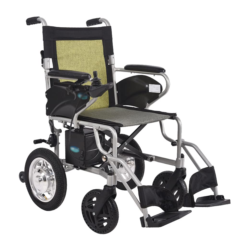 Carrozzine elettriche per Adulti, motorizzate, Pieghevoli, Leggere, Deluxe, in Alluminio, da 23 kg, con Batteria al Litio Mobile, Adatte per carrozzine elettriche per Anziani e disabili.