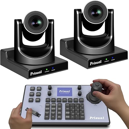 Paquete de cámara PTZ 30X con transmisión SDI/HDMI/USB/IP 60fps Cámara de seguimiento automático (2 piezas) con controlador IP, soporte PoE (prueba