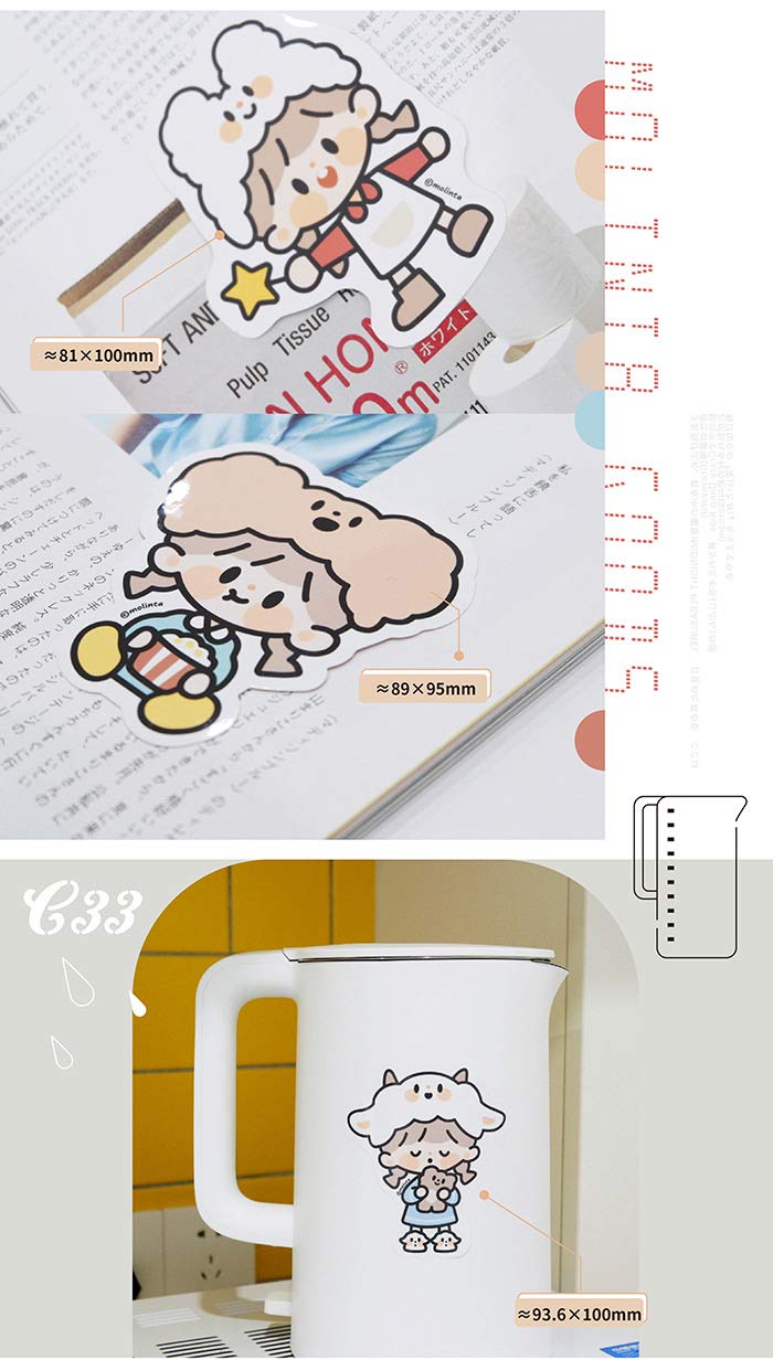 Amazon | シール Molinta モリンタ 少女 动物防水贴 pvc