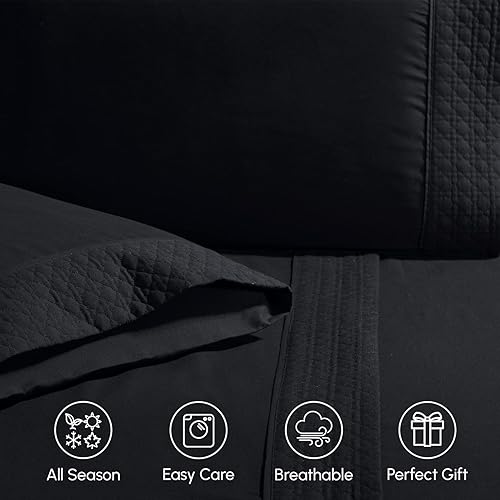 Miniatura 9 de Elegant Comfort Lujoso juego de sábanas acolchadas de 4 piezas, caja de regalo, calidad egipcia de 1500 hilos, resistente a las arrugas, sábana