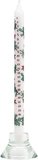 Alison Gardiner Holly and The Ivy Dinner Candle - Festive Illustrator Wax Advent Candle 15.5" Tall - Unscented Christmas Countdown Candle with 12 Hour Burn Time - Made in England