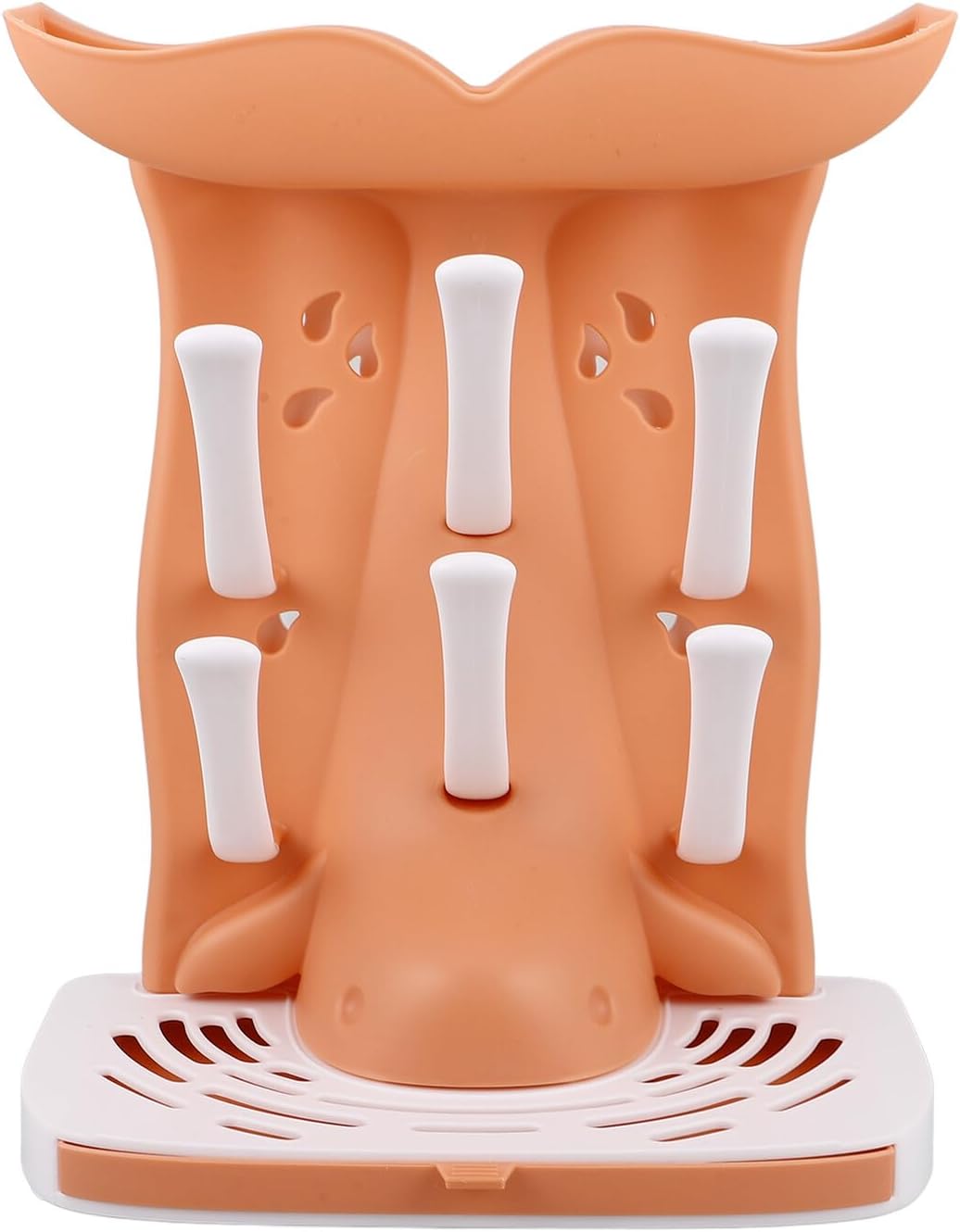 CHILDWEET Bottle Drying Stand and Vertical Bottle Drying Rack Space-Saving for Newborns with Drainage Design Orange