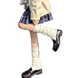 Womens Lolita Knit Long Socks Leg Warmers Harajuku Japanese Kawaii Boot Socks Winter Ankle Heap Sock