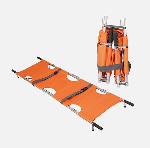 Miniatura 10 de RUANLOV Camilla plegable para emergencias médicas, camilla de ambulancia portátil con mango de goma, aleación de aluminio de alta calidad, portátil,