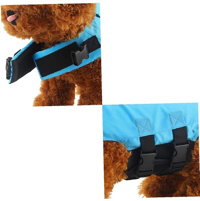 Foto 3 de 8 de AMOYER Forma Perro Salvavidas Traje De Baño De Verano Seguridad Tiburón Chaleco Salvavidas para Mascotas…
