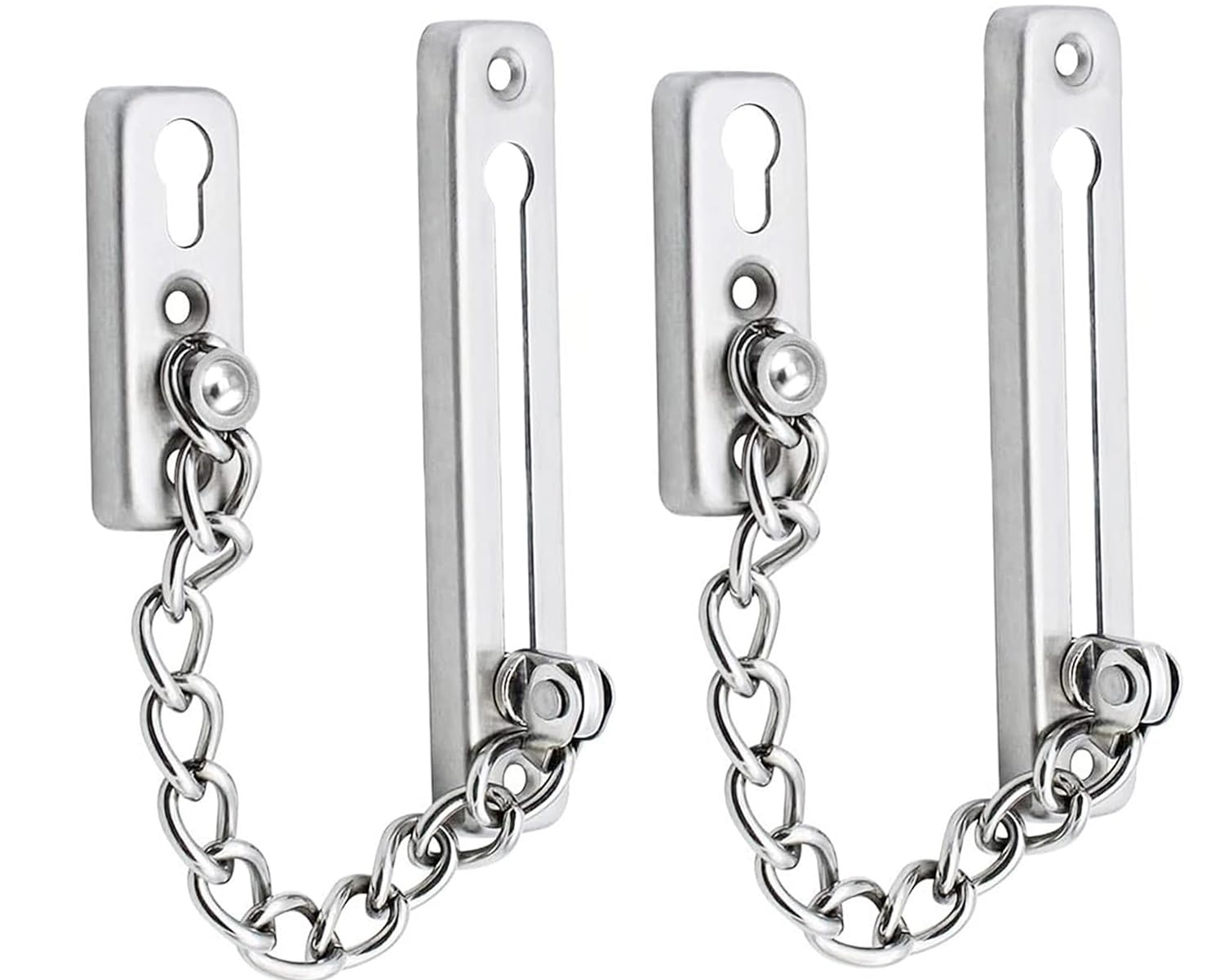 Litensh 2pcs Door Chain Lock, Stainless Steel Door Guard Anti-Theft Press Lock