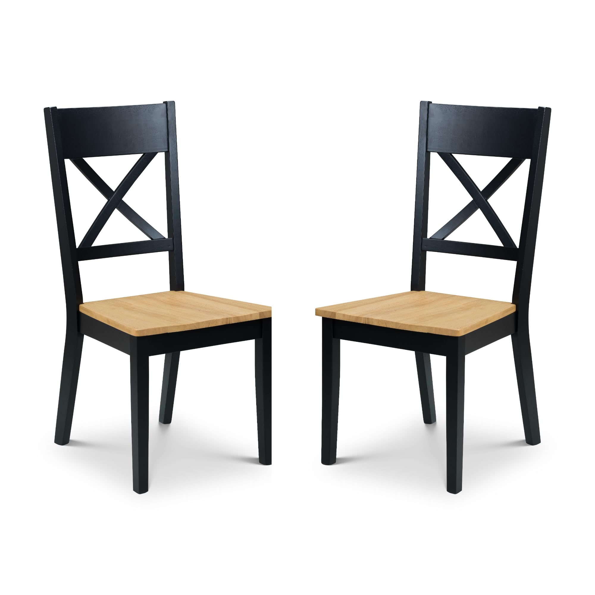 Julian Bowen Hockley Set of 2 Chairs, Black/Oak