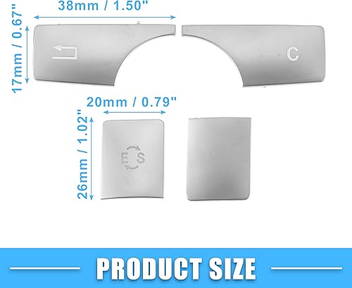Miniatura 4 de Consola central multimedia Radio ES botón cubierta etiqueta CD Control botón cubierta para Mercedes-Benz Clase E ABS tono plateado