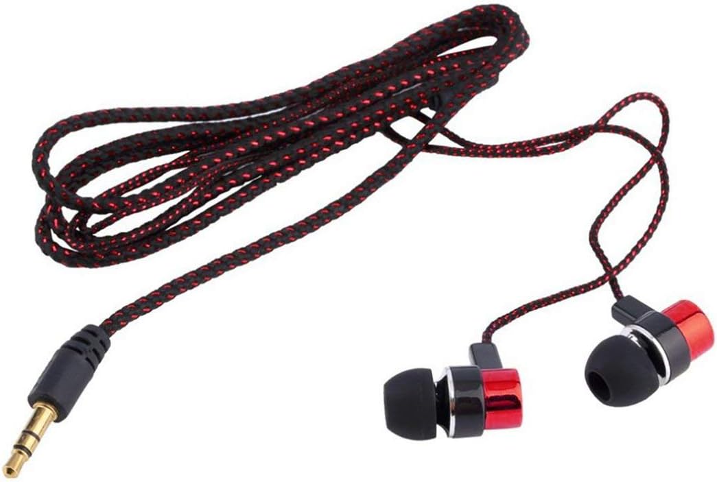 Bellaluee Bass headphones,Earphone Braided Wiring Super Bass In Ear Music Earphone HIFI Stereo Earbuds Noise Isolating Sport Earphones With Mic