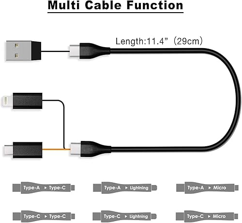 Miniatura 7 de Caja para tarjetas de cable, adaptadores de cable de carga universales, puerto compacto USB-CAMicroLightning, compacta con la mayoría de los