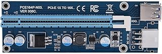 Mini PCIE to 16x Adapter, PCI E 1x to 16x Riser Adapter 4 Solid State Capacitors Mini PCI E to PCI Express16x Extender Riser Adapter with SATA Power Cord for Mining
