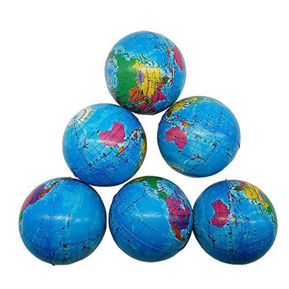 2.48'' Mini Squeezable Globe Stress Balls,Tension Reliver Balls,Party Favor,Soft PU Globe…