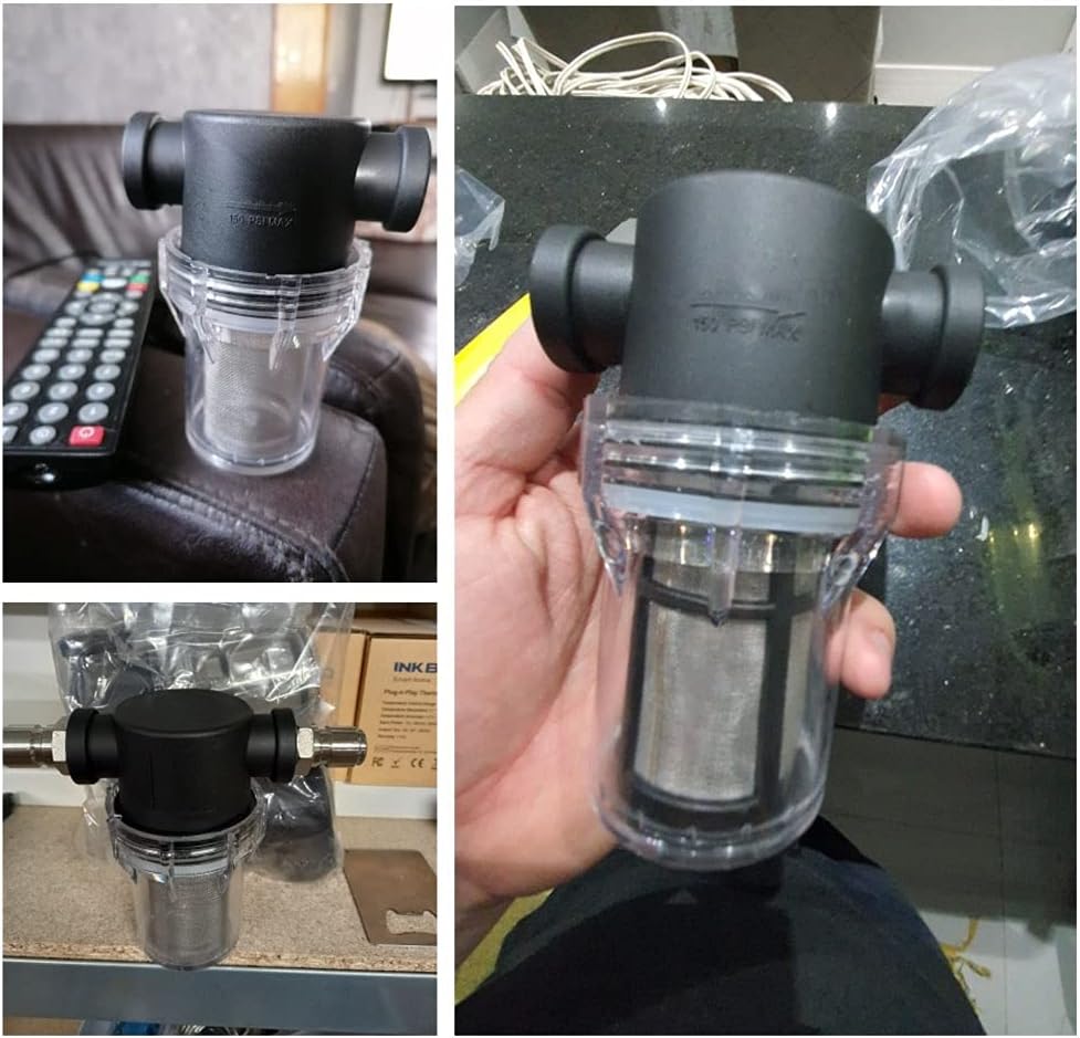 Pipeline Filter,water pipe filter, 1pcs Garden Watering Filter, 1/2" 3/4" 1" Plastic Irrigation System Impurity Prefilter Aquaculture Household Water Pipe Strainer(1/2" 40 Mesh)