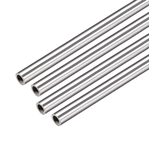Miniatura 4 de uxcell 4 tubos de tubo capilar de acero inoxidable 304 de 0.114 in de identificación de 0.193 in de diámetro exterior de 11.811 in de longitud de
