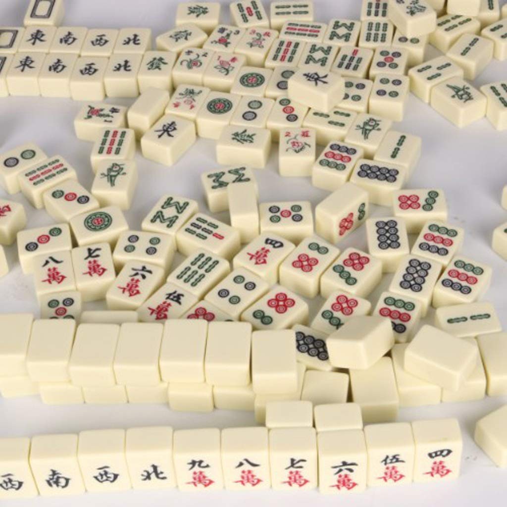 Glixoft Mahjong Set 144-teilig - Kompaktes Reise-Mahjong Mit Tragetasche