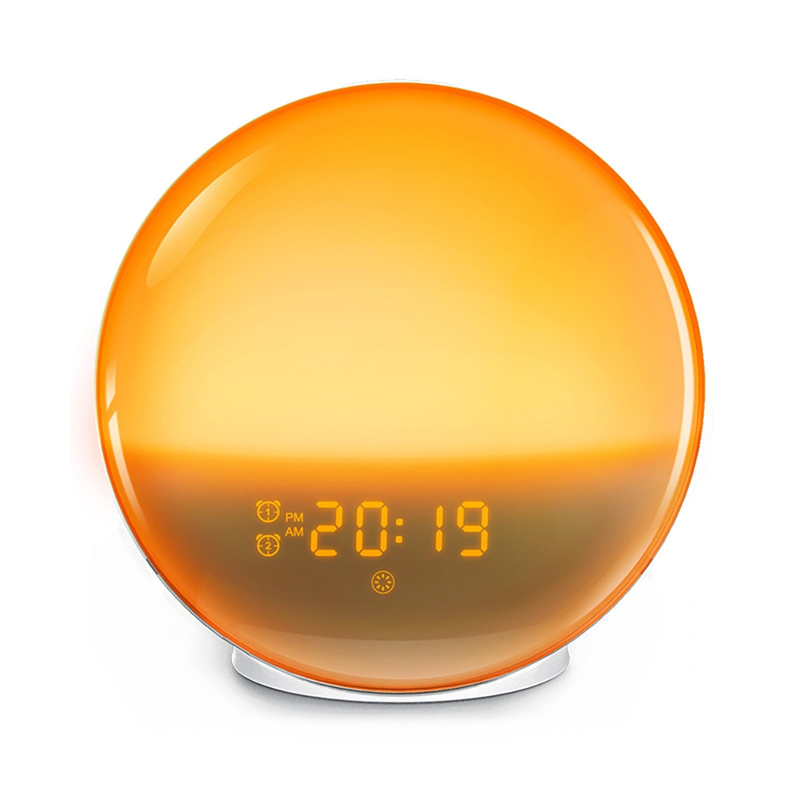 Sveglia Wake Up Light Sunrise, Luce D'atmosfera con 7 Colori Cangianti E Suoni Naturali, Generatore Di Rumore Bianco per Camera Da Letto, Funzione Snooze