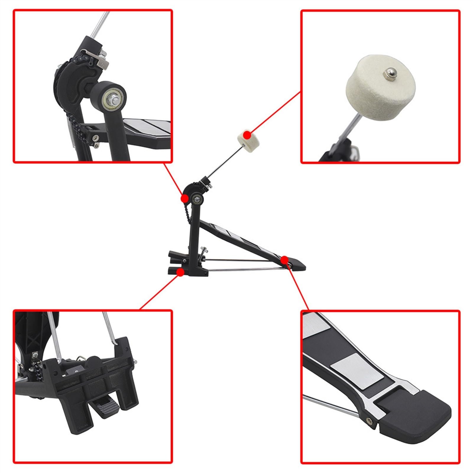 Set 4 Contrappesi Per Pedale Grancassa - Diametro Interno 6.5 Mm, Per Jazz E Rock