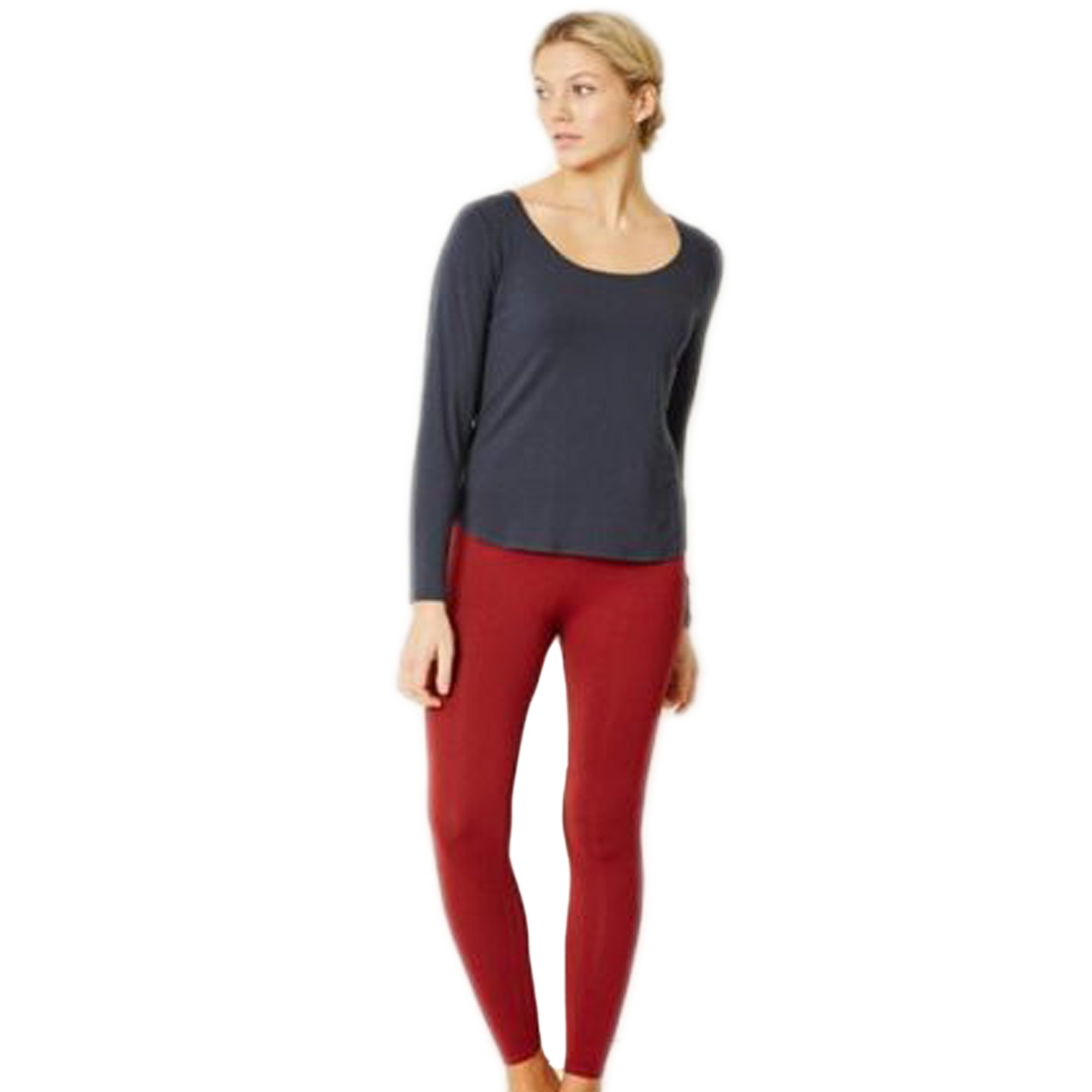 Sufiah Women's Rust Running Yoga Tights Plain Full Length Long Stretch Leggings Pants Everyday Skinny Jeggings (Medium, )