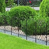 OUSHENG 25 Pack Decorative Garden Fence, Total 27ft(L) x 24in(H) Animal Barrier Border, Rustproof Me