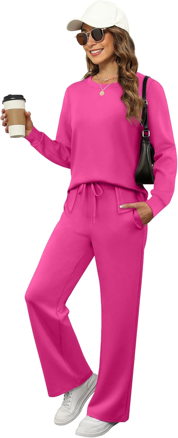 XIEERDUO Women's 2 Piece Lounge Sets Side Slit Outfits Wide Leg Tracksuit Comfy Loungewear Fashion Sweatsuit S-3XL - Image 3