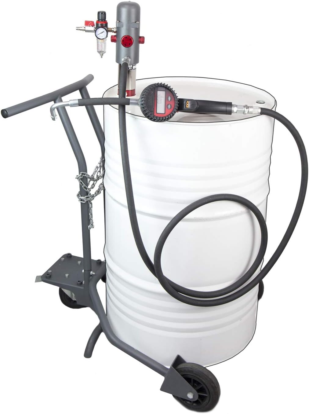 RDC RODICARmobile equipment for oil drum dispenser 209l. Pump RDC3 ratio 3:1. Digital gun. Hose 2m