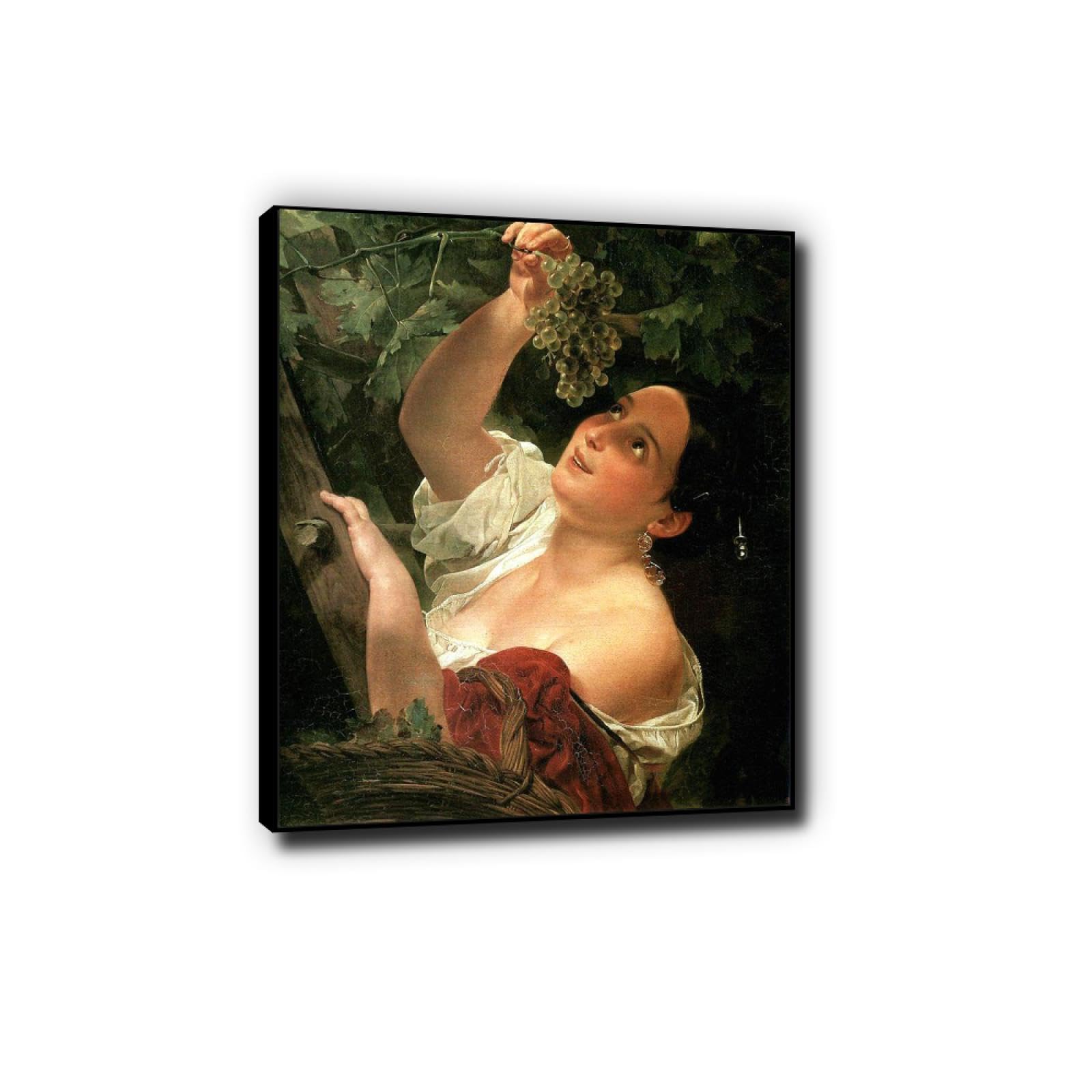 LXURY Karl Bryullov zdjęcia włoskie południe słynna sztuka ścienna wydruk na płótnie plakat artystyczny do dekoracji wnętrz 60 x 72 cm czarny oprawiony