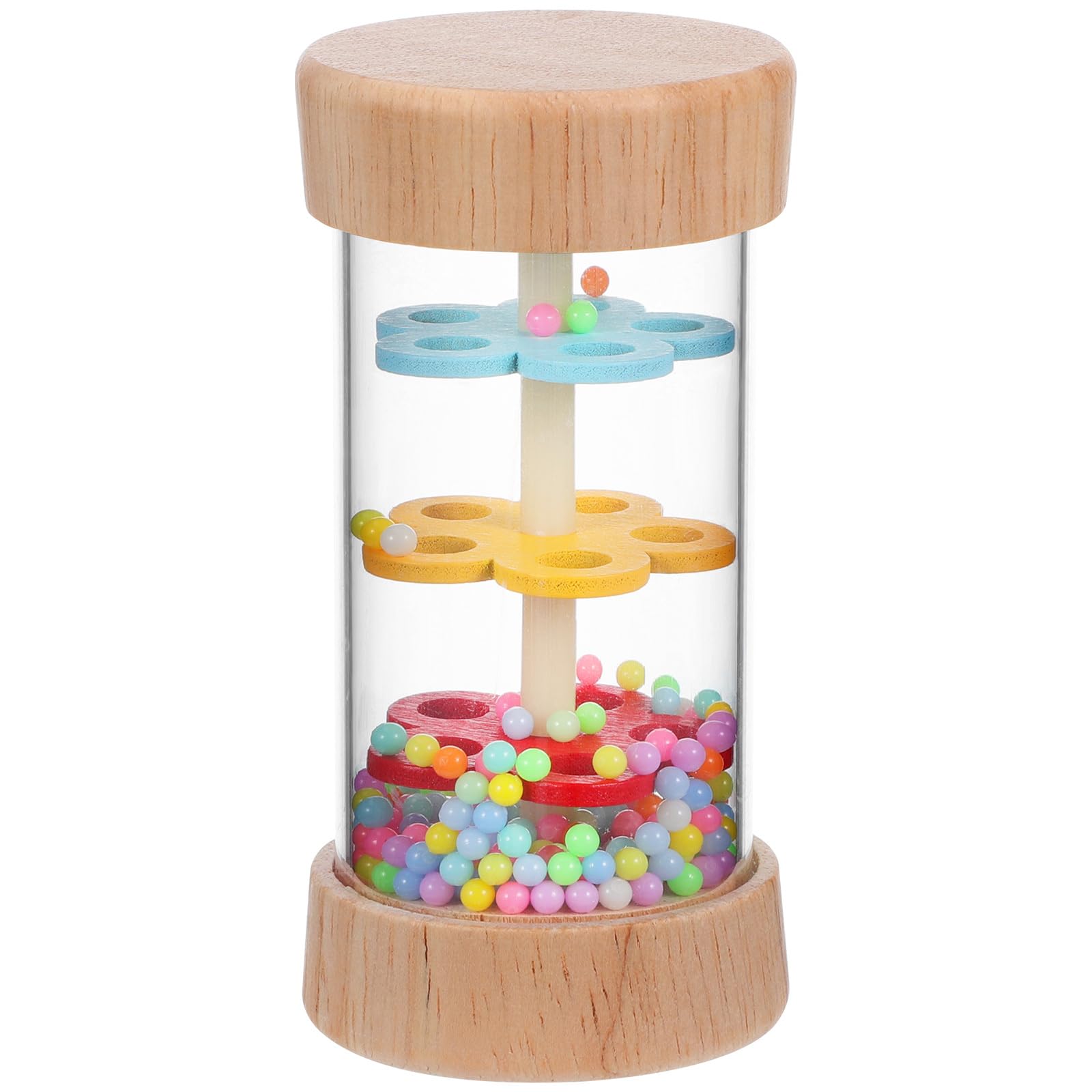 Abaodam Wooden Rainstick Toy for Kids 3.7 Inch Montessori Musical Instrument with Soothing Rain Sound Cognitive Rainmaker