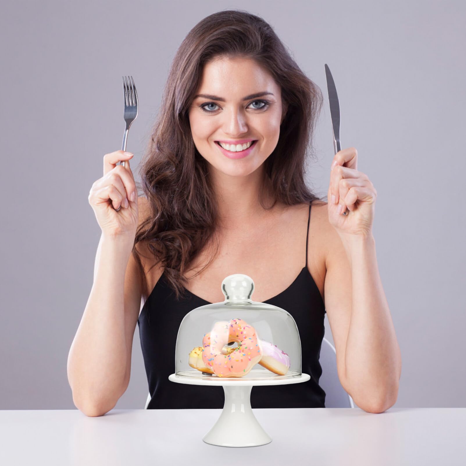 Moule à gâteau, Plateau de Service de fête, Support à pâtisserie avec Couvercle, Plateau à Tarte, Couvercle Rond, Plateau de Service, Support à gâteau avec Couvercle, Assiette à pâtisserie