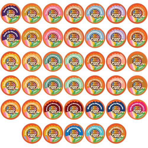 Crazy Cups Flavored Decaf Coffee, for the Keurig K Cups Coffee 2.0 Brewers, Variety Pack Sampler, 40 Count