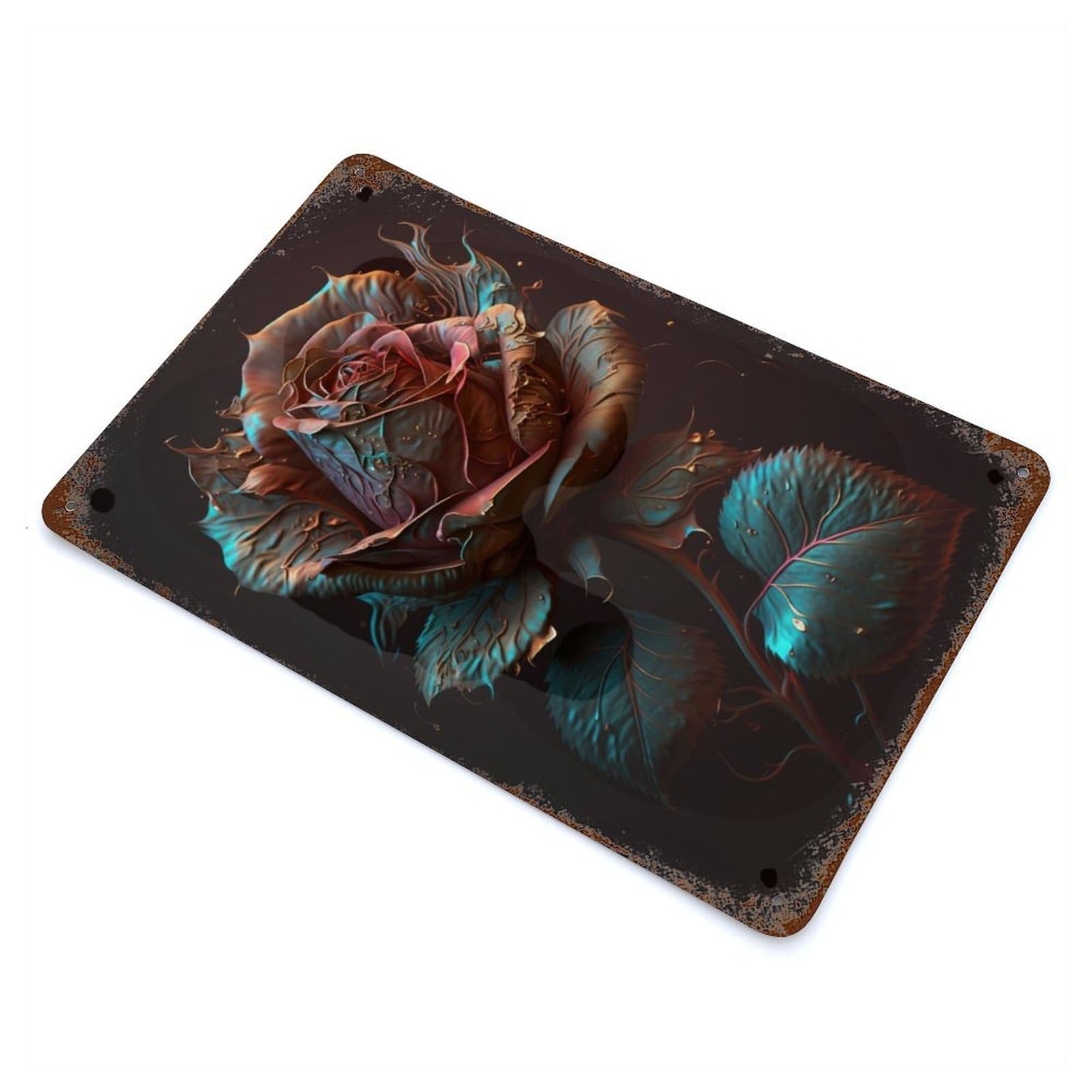 Cinematic Rose Decorative Tin Sign 11.8"x7.9", for Bistro, Counter And Cafe Decor, Classic Wall Plaque